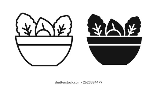 Salad icons on white background for web