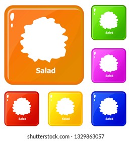 Salad icons set collection vector 6 color isolated on white background