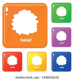 Salad icons set collection vector 6 color isolated on white background