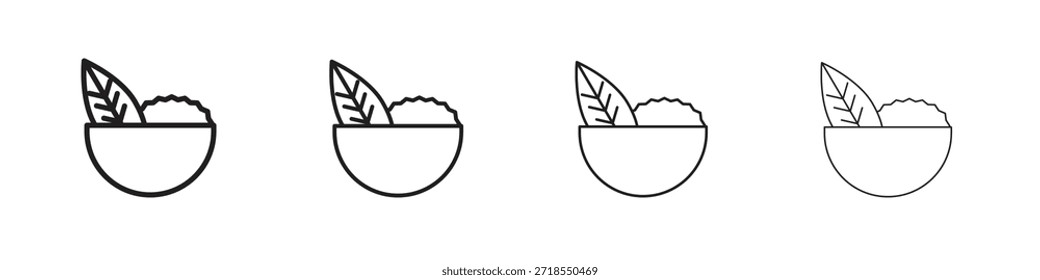 Salad icons, Set of linear icons. Black linear palm icons