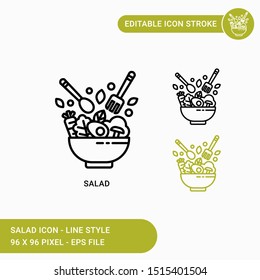 Salad icons set vector illustration with icon line style. Editable stroke icon on isolated white background for web design, user interface, and mobile application 