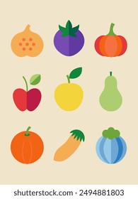 Salad icons set vector illustration with solid icon line style. Healthy diet food symbol concept. Editable stroke icon on isolated white background for web design, user interface, and mobile app