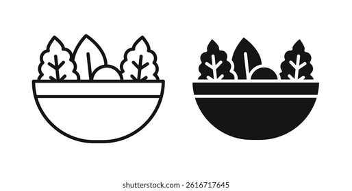 Salad icons set for website design