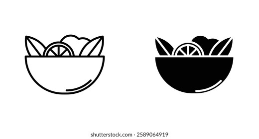 Salad icons thin line illustrations designs