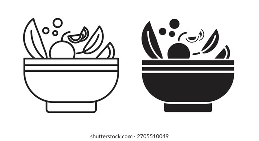Ícones de salada para uso web design,ilustração logo.Symbol.