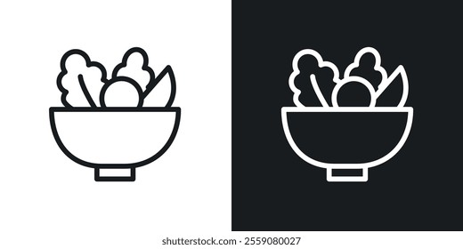 Salad icons. vector set in black colors