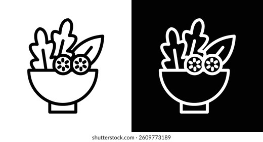 Salad icons vector set in stroke line style