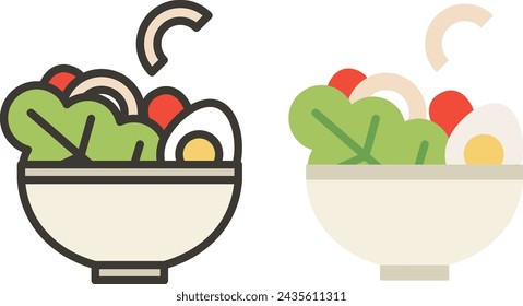 Salad illustration in icon style simple image