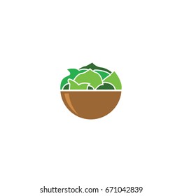 Salad image icon fresh vegetable with bowl vector illustration design - food and healthy