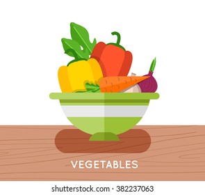 Salad ingredients vector set. Salad ingredients vector illustration. Vegetables for salad. Vegetables for mixing salad.