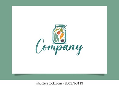 Salad in a jar logo vector graphic with vintage style for any business, especially food and beverage, restaurant, cafe, vegan, etc.