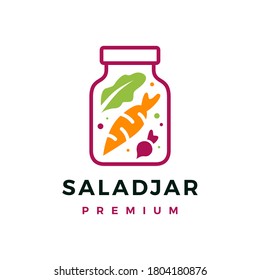 salad jar logo vector icon illustration
