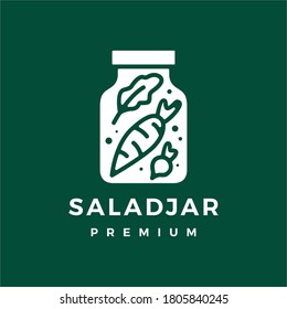 salad jar logo vector icon illustration