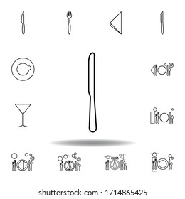 Salad knife, dinner icon. Set can be used for web, logo, mobile app, UI, UX on white background