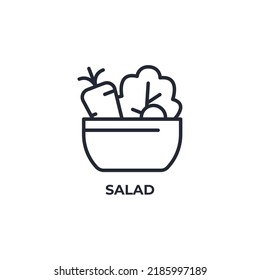 salad line icon. linear style sign for mobile concept and web design. Outline vector icon. Symbol, logo illustration. Vector graphics