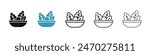 Salad line icon set. healthy vegetable and fruit salad bowl vector icon. vegetarian plate based diet sign. lettuce, carrot salad icon for UI designs.