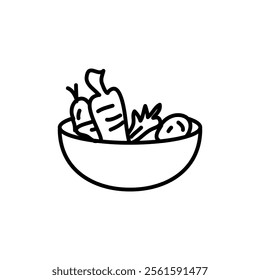 Salad line icon. vector Vegetable food or Healthy meal linear illustration for web and app..eps