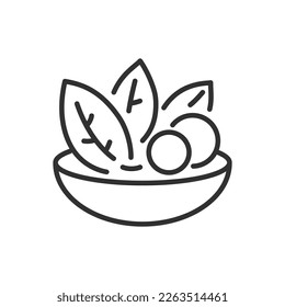 Salad, linear icon. Line with editable stroke