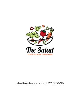 salad logo . flat salad logo illustration concept.