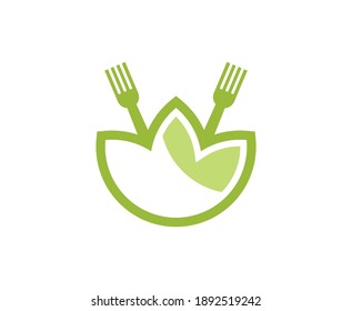 Salad Logo Food Healthy Vector Icon 