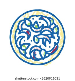 salad with onion ingredient doodle icon sketch vector. salad with onion ingredient sign. isolated symbol illustration