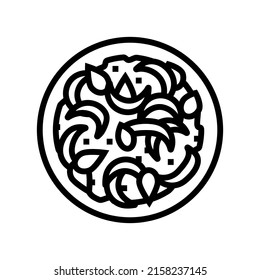salad with onion ingredient line icon vector. salad with onion ingredient sign. isolated contour symbol black illustration