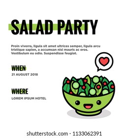 Salad Party Invitation Design with Where and When Details