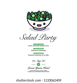 Salad Party Invitation Design with Where and When Details