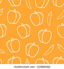 salad pepper and chili pepper pattern vector