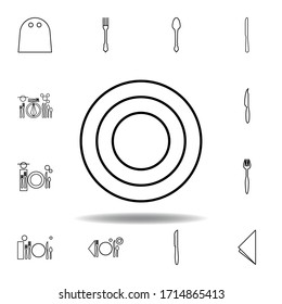 Salad plate, dinner icon. Set can be used for web, logo, mobile app, UI, UX on white background
