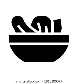 salad plate glyph icon vector. salad plate sign. isolated contour symbol black illustration