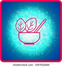 Salad in plate icon. Vector illustration.