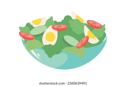 salad plate illustration vector isolated