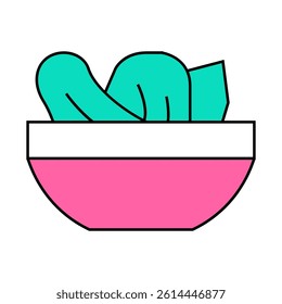 salad plate line icon vector. salad plate sign. isolated symbol illustration