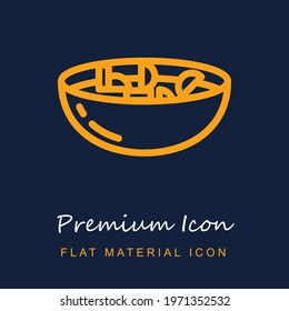 Salad premium material ui ux isolated vector icon in navy blue and orange colors