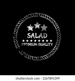 salad premium quality emblem, label, badge,sticker. salad quality package label. vintage stamp. designed for product

