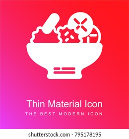 Salad red and pink gradient material white icon minimal design