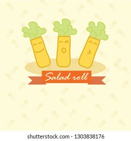 Salad roll Cartoon Character nice 