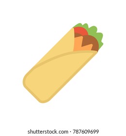 Salad roll fast food flat icon