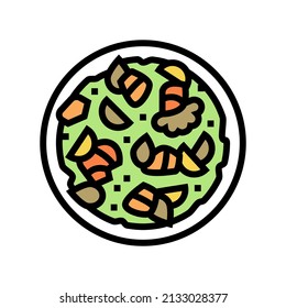 salad salmon color icon vector. salad salmon sign. isolated symbol illustration