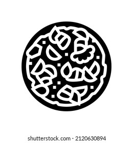 vector icono del glifo de salmón de ensalada. signo de salmón de ensalada. símbolo de contorno aislado ilustración negra