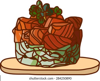 Salad with Salmon topping