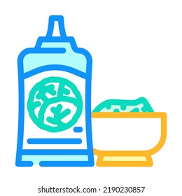 salad sauce cabbage color icon vector. salad sauce cabbage sign. isolated symbol illustration