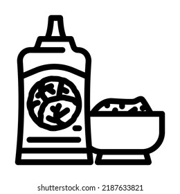 salad sauce cabbage line icon vector. salad sauce cabbage sign. isolated contour symbol black illustration