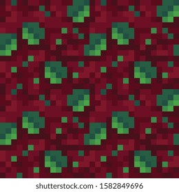 Salad seamless pattern set for pixel art style game, fabric textures. Isolated vector illustration. 1-bit. Design for stickers, logo, web, mobile app. 