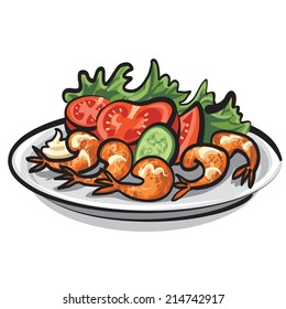 salad with shrimps