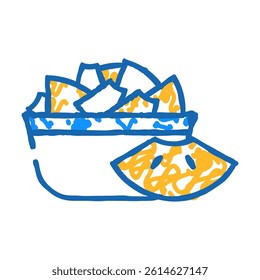 salad slices pineapple doodle icon sketch vector. salad slices pineapple sign. isolated symbol illustration