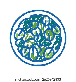 salad with spinach doodle icon sketch vector. salad with spinach sign. isolated symbol illustration