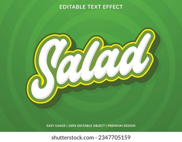 salad text effect template with 3d bold type style and retro concept use for brand and logotype