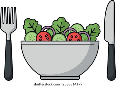 The salad transitions from unprepared to fully prepared.